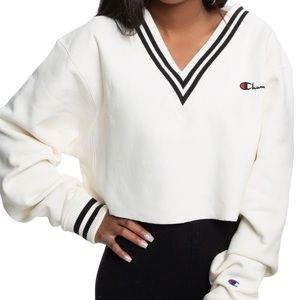 Champion Reverse Weave Cropped V-Neck SIZE SMALL
